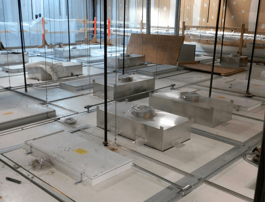 ceiling with terminal hepa filters